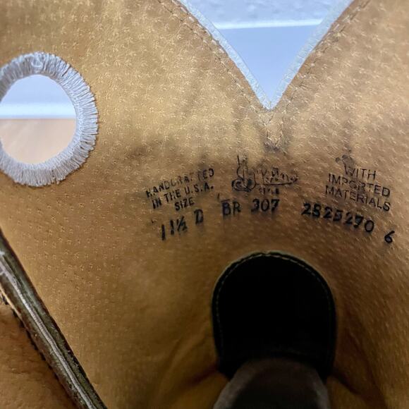 Justin Mens Square Toe Casual Work Boots Brown Green Size 11.5 D - style BR307 - Picture 11 of 14